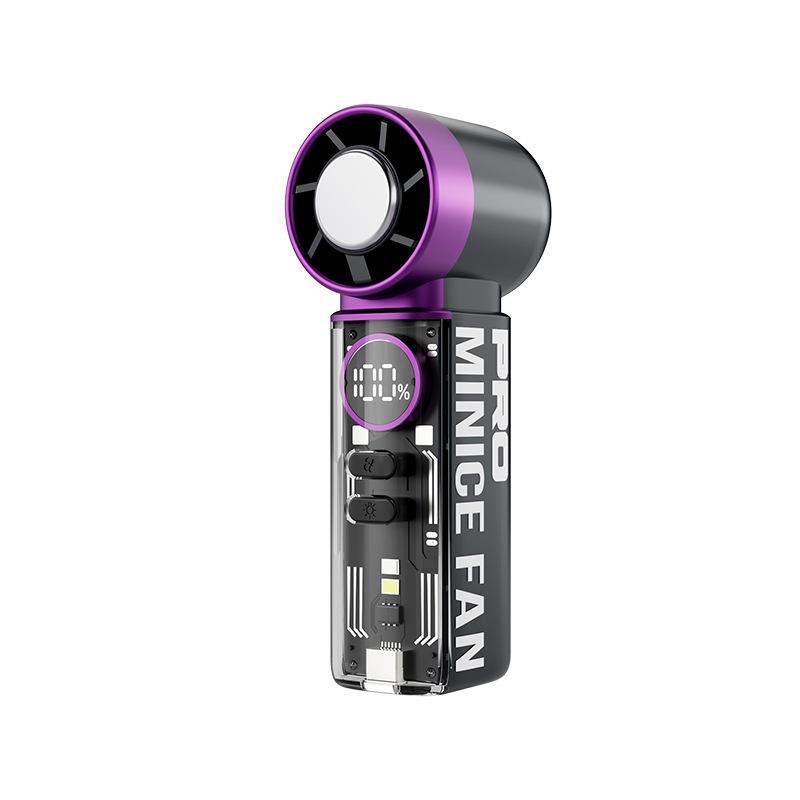 2026 High-Speed Handheld Fan with Digital Display, 199 Gears, Ice Pack Cooling, Turbine, Three-Fold Design & Lanyard.