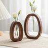 Vintage Wooden Small Vase Creative Hydroponic Flower Planter Living Room Desktop Home Decoration Flower Vase Solid Wood Ornament