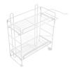 Toilettenregale Eisen Wandmontiert 2 Schichten Faltbares Gitter Heimdekoration mit Haken für Badezimmer Weiß