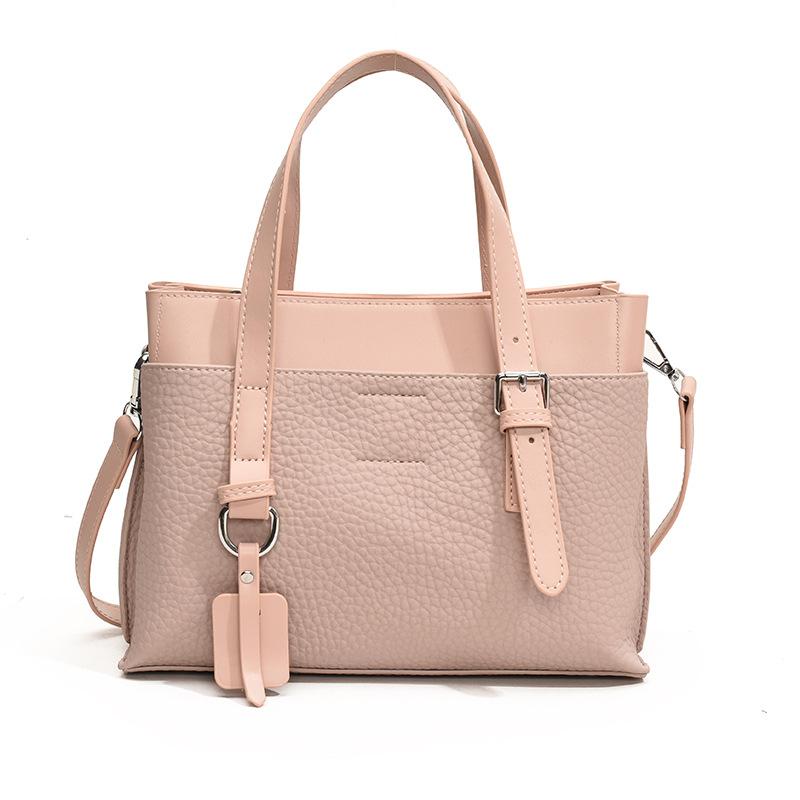 Fashion Texture Lychee Pattern Handbag Bag Women's New Tote Bag Commuter Shoulder Messenger Bag