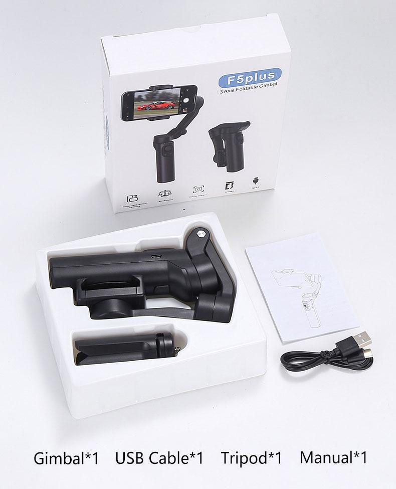 F5 Plus Electric Stabilizer 3-axis Mobile Phone Smartphone Recording Base Gimbal Stabilizer Smart Shooting Selfie Stick