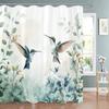 Spring Flowers and Plants Birds Shower Curtain, Bathroom Decorative Shower Curtain, Waterproof Shower Curtain with Hooks