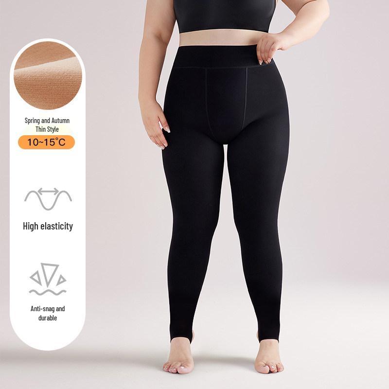 

Winter Fleece-Lined Skin-Tone Tights for Plus-Size Women One Size [80-115 lbs]