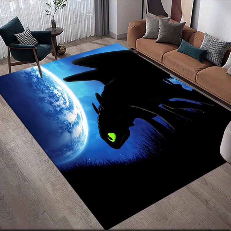 

Toothless Dark Style Area Rug, HTTYD Fan Soft Carpet, Perfect Gift.chl 60x90cm