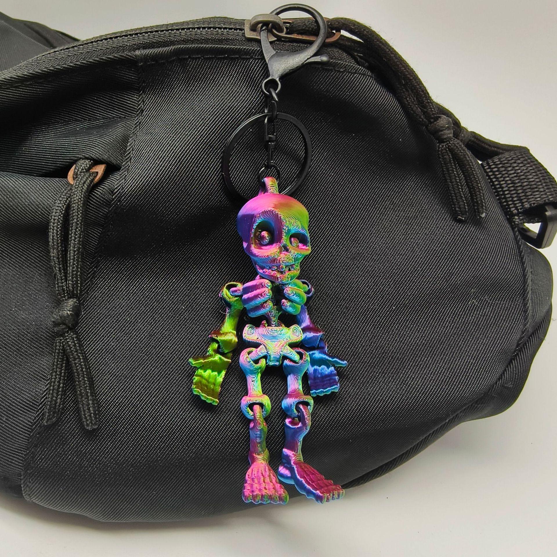 Fully Articulated 3D Skeleton Keychain 13cm