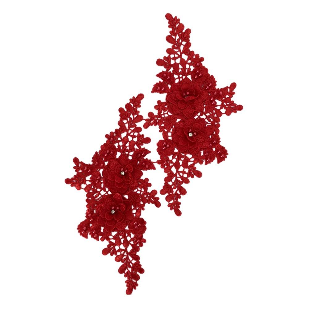 3D Rhinestone 3D Bead Embroidery Patch Multicolor Wedding Dress Accessories  Garment Decoration