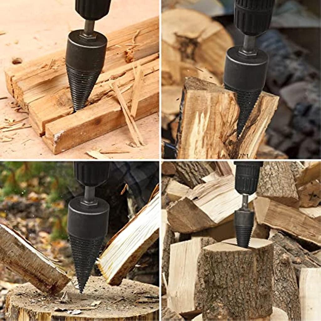 Cheap Firewood Drill Bit Wood Splitter,Upgrade 4Pcs Log Splitter Drill
