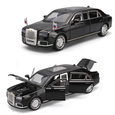 1/24 Aurus Senat Legierung Limousine Luxy Auto Modell Diecast Metall Kugelsicheres Fahrzeugmodell Simulation Ton und Licht Kinderspielzeug Geschenk