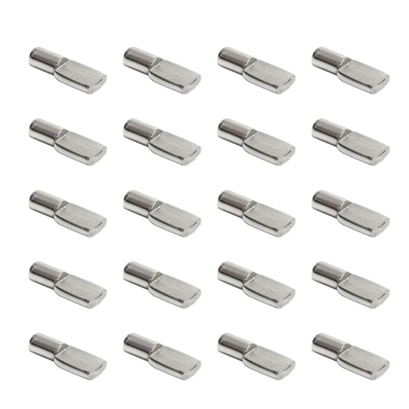 20Pcs Metal Cabinet Wardrobe Shelf Support Pins Studs Pegs Bookcases Shelves Seperator Storage Brackets Metal Pin M4YD