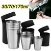 4/6 st Utomhusresor Rostfritt Stål Koppar Mini Glas Set För Whisky Vin Med Fodral Bärbar Dryckeskärl Kopp 30ml/70ml/170ml Ny