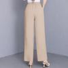 Women's Plus Size Solid Color Straight Leg Pants, Elastic Waist Summer Casual Trousers (XL-5XL)