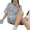Women's Summer Cartoon Pajama Set - Cute Short Sleeve and Shorts, Plus Size, Lightweight Home or Outdoor Wear