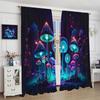 Mushroom Curtain, Retro Abstract Dream Mushroom Home Decor Windows Rod Pocket Curtain For Bedroom Living Room Kitchen Office