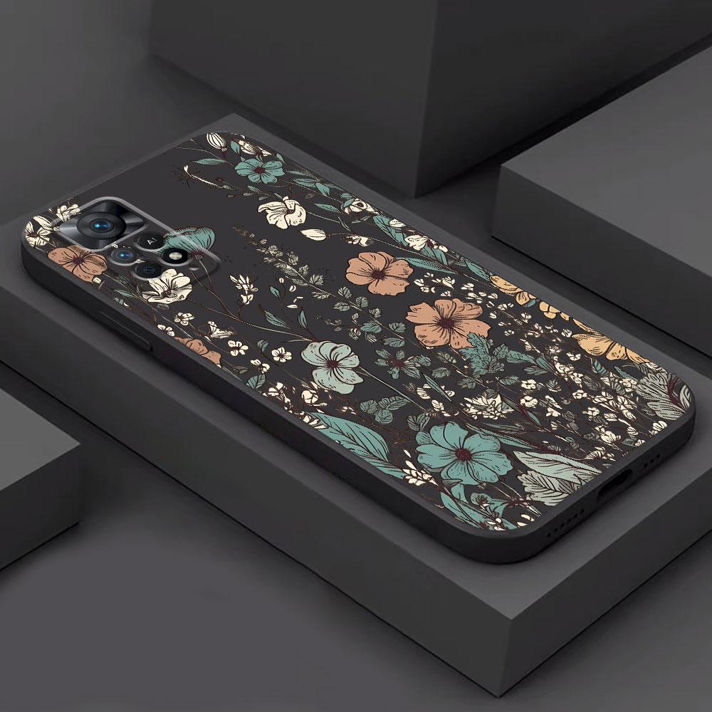 Butterfly Flower Art Phone Case for Xiaomi Redmi Note 11S 9S 9 8 7 10 11 Pro 13 Pro 9T 12 10S 12S 8T TPU Soft Cover