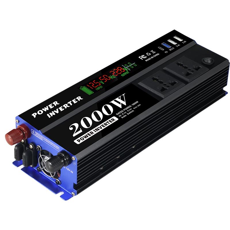 1000W Modified Pure Sine Wave Inverter DC 12V 24V to AC 110V 220V Voltage Transformer Power Converter Car Inverter DC 12V / DC 24V&2 kW&AC 100V-120V/220V-240V чёрный