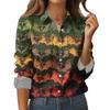 Camicia da donna, camicetta, stampa, bottoni, manica lunga, casual, basic, colletto, regolare