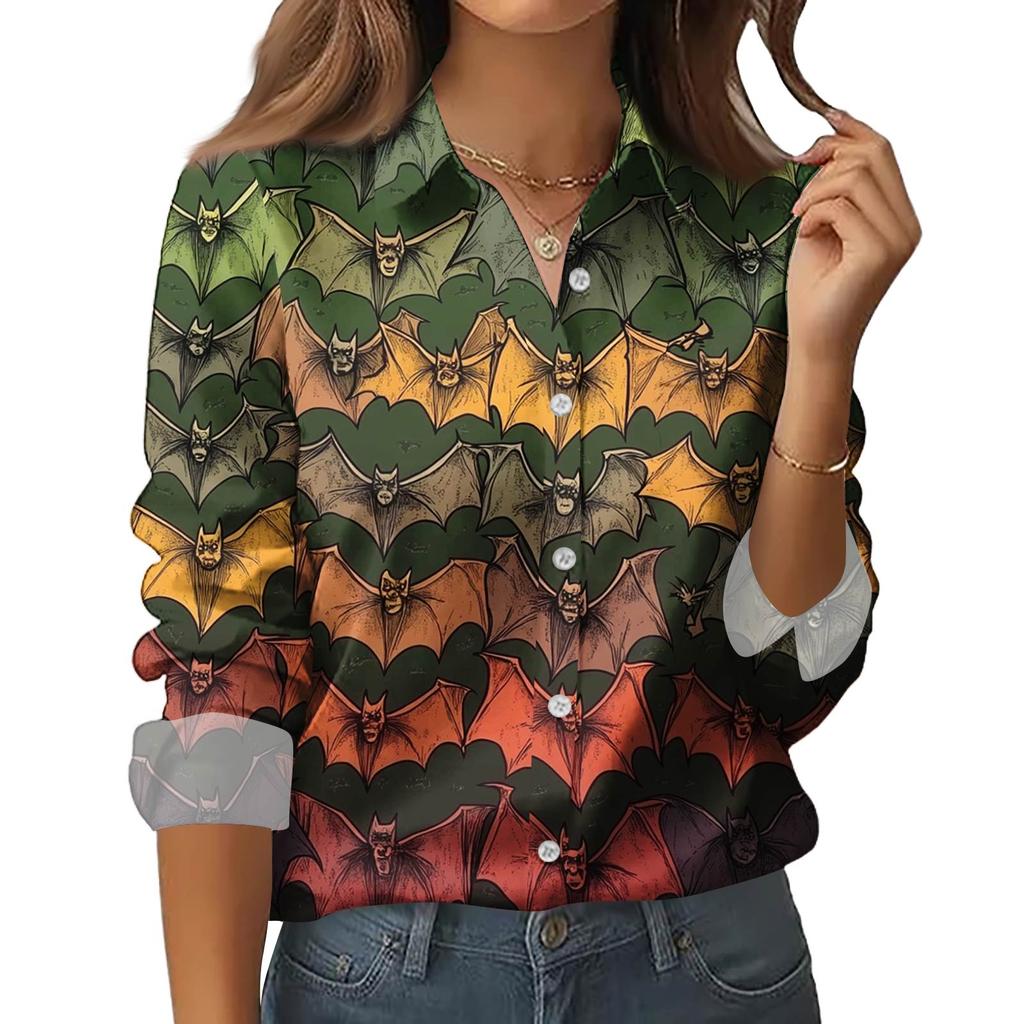 Skjorte for kvinner Bluse med knapp Langermet Uformell Basic skjortekrage Vanlig topp