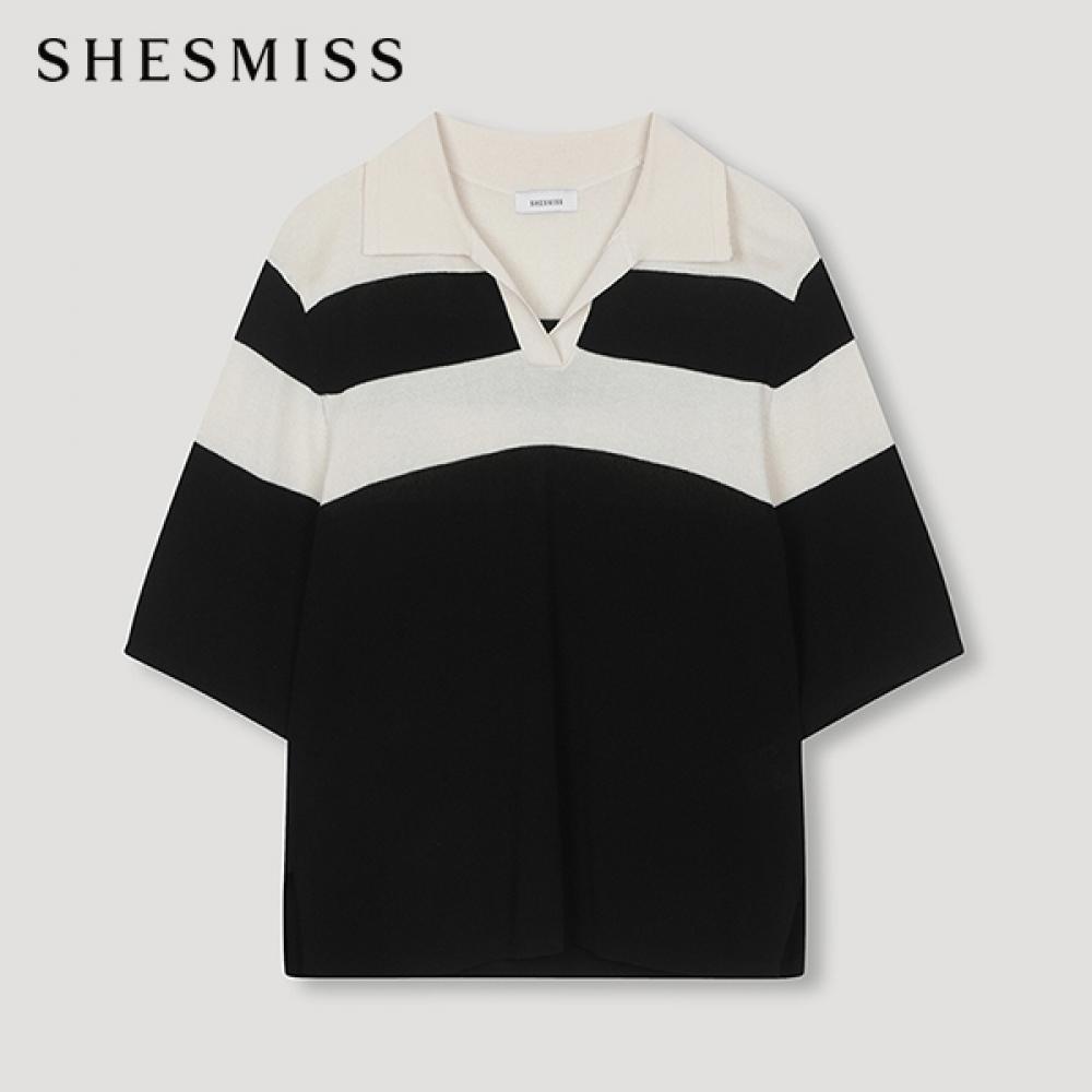 

She S miSS Stripe Block Knit Top SSkpon22070 Bk blacks/55