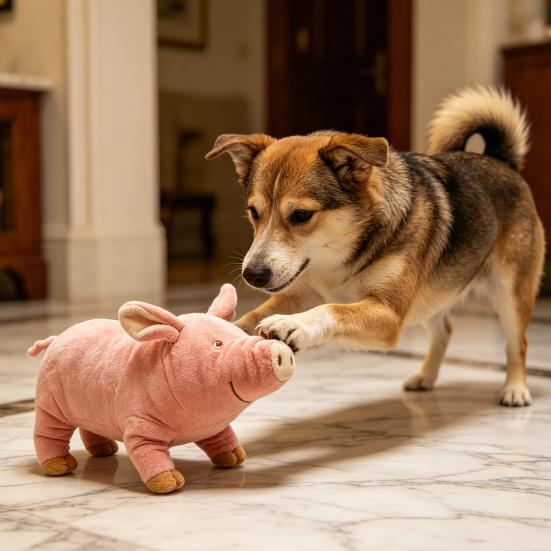 Juguete de Perro Cerdo Relleno Peluche Chirriante Animal Juguete Masticable para Perro Cerdo Rosa Perro Juguete para Acurrucarse para Cachorro Alivio de la Ansiedad por la Dentición
