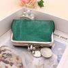 Vintage Glitter Mini Coin Purse, Portable Kiss Lock Closure Change Pouch, Double-layer Coin Wallet for Cards, Jewelry, Cash, Keys