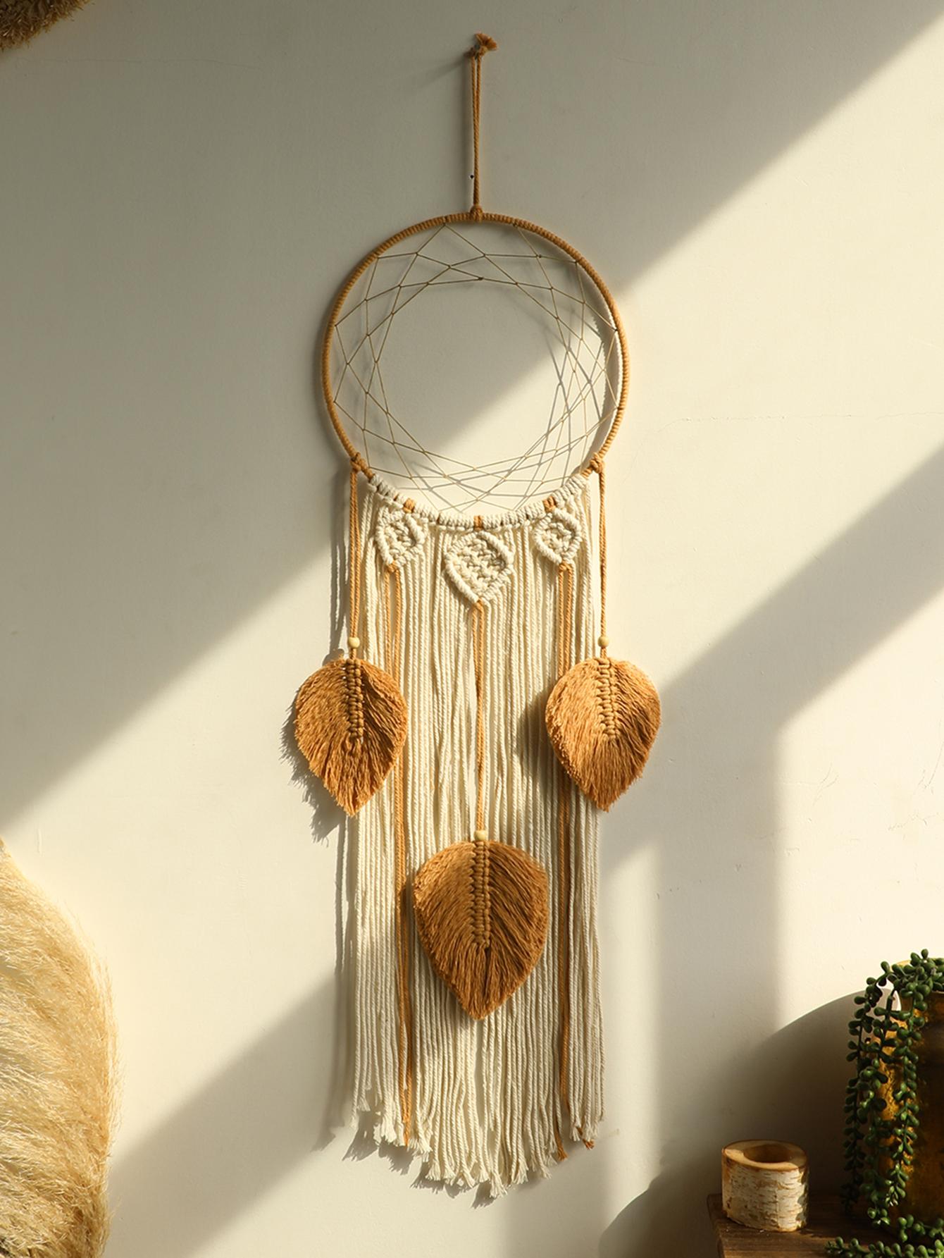 

Macrame Dream Catcher Bohemian Leaf Wall Hanging Nordic Decor Boho Handmade Tapestry Ornaments for Home Living Room Decoration