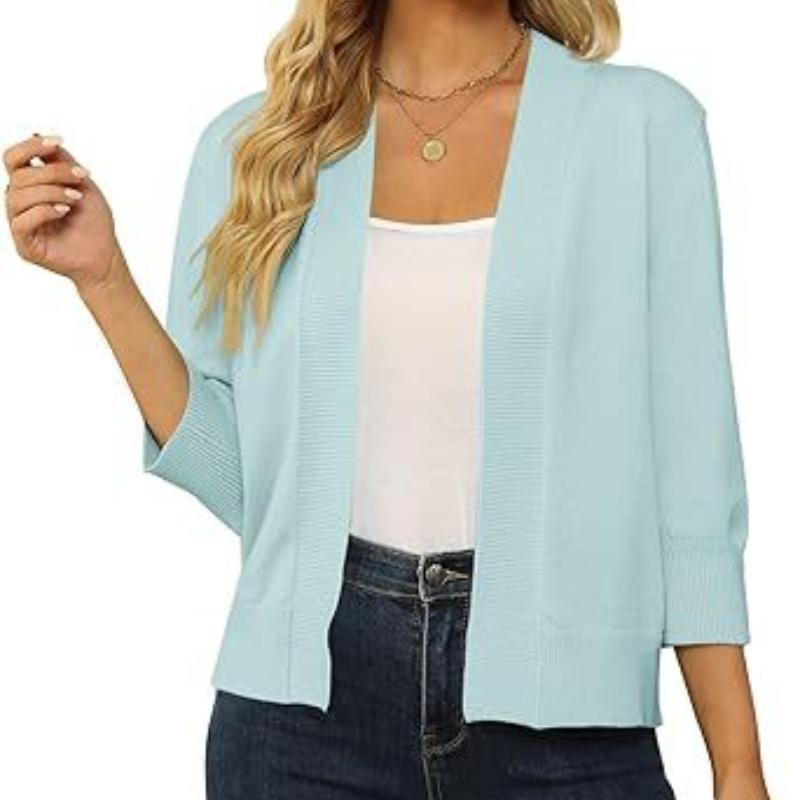 

IHUASU Женская мода вязаный кардиган туника тонкий вязаный топ XL бледно-синий