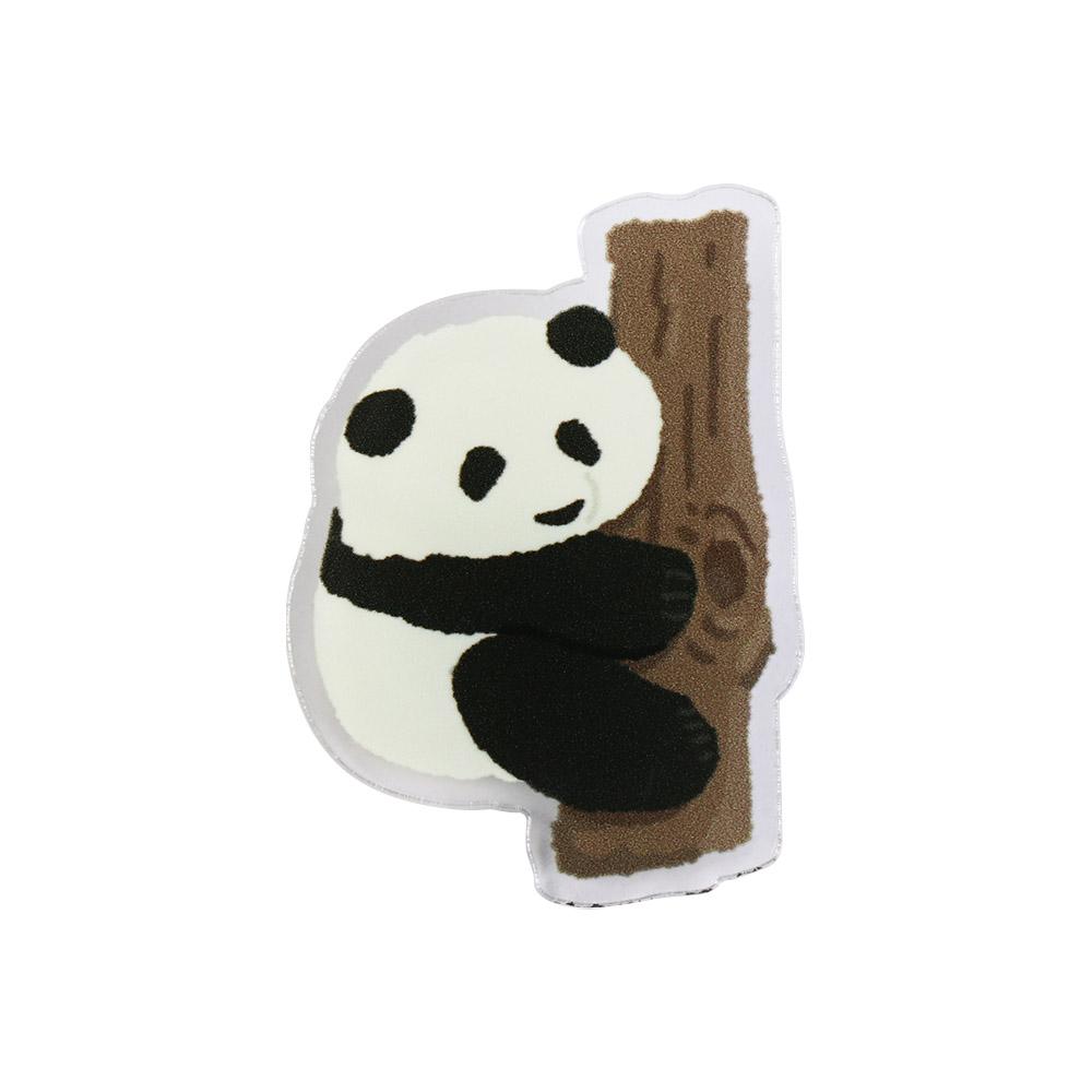 Fashion Panda Acrylic Panda Pin Cute Bear Flower Panda Brooch Cartoon Breastpin Animal Badge Unisex
