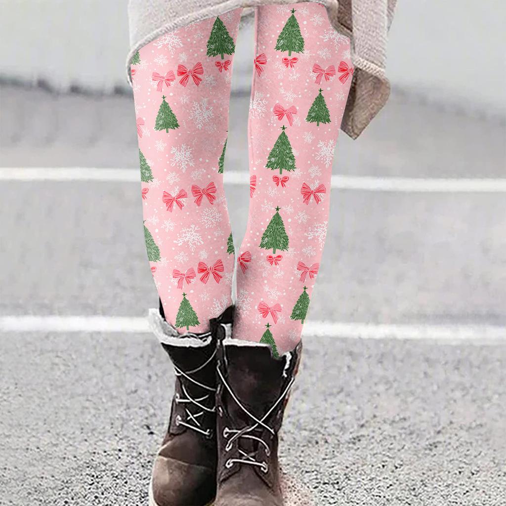 Women's Christmas Print Slim Fit Elastic Yoga Casual Pants