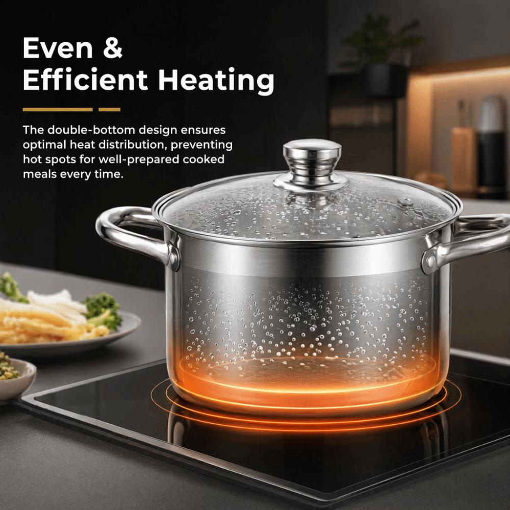 With Lid Double Bottom Soup Pot Multipurpose Induction Cooker Pot  General Use