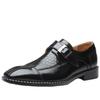 Nouvelles Chaussures de Mode de Luxe Pointues Motif Crocodile Sangle Unique Homme Mocassins Décontractés Chaussures de Ville Formelles Sapatos Tenis Masculino