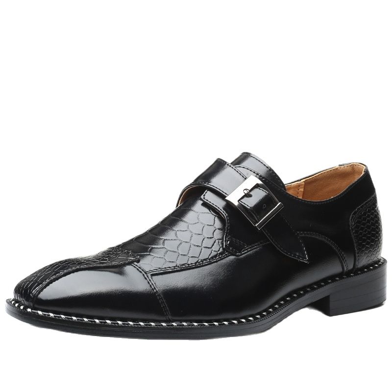 Nouvelles Chaussures de Mode de Luxe Pointues Motif Crocodile Sangle Unique Homme Mocassins Décontractés Chaussures de Ville Formelles Sapatos Tenis Masculino