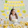 10pcs Lemon Birthday Decorations Set - Lemon Birthday Banner, Fruit Shape Hanging Swirl, Party Hanging Decor for Fruit Theme Party Favors