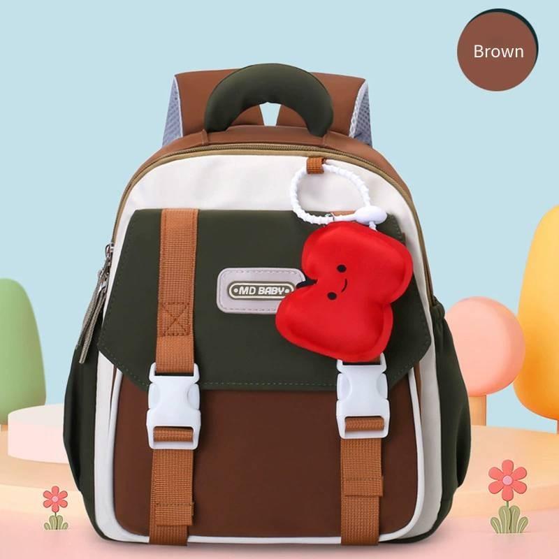 Adorable Kindergarten Cartoon Backpack Trendy Color Block Large Capacity Design