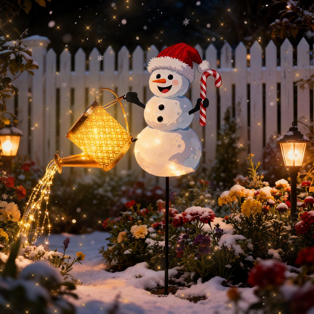 Lampă Cascadă Moș Crăciun cu Energie Solară Decor Grădină Exterior Decorațiune Metalică Iluminare Automată pe Timp de Noapte Tematică de Crăciun