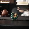 Green Sand Stone Wealth Ingot Horse Tea Pet Traditional Tea Games Tea Figurine Play Toys Tea Statue Ornaments Teaware Craft Gift
