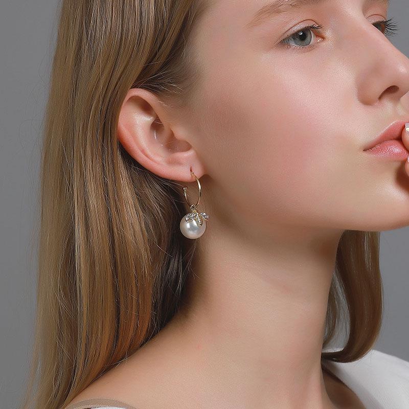Perfect Gift!Vintage Pearl Bee Earring Cute Elegant Drop For Woman Girl Party Perfect Gift!Vintage Pearl Bee Earring Cute Elegant Drop For Woman Girl Party
