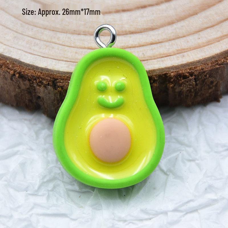 Colorful Resin Drip Cartoon Bear Ice Cream Pendant - Cute Fruit Jewelry Accessory for DIY