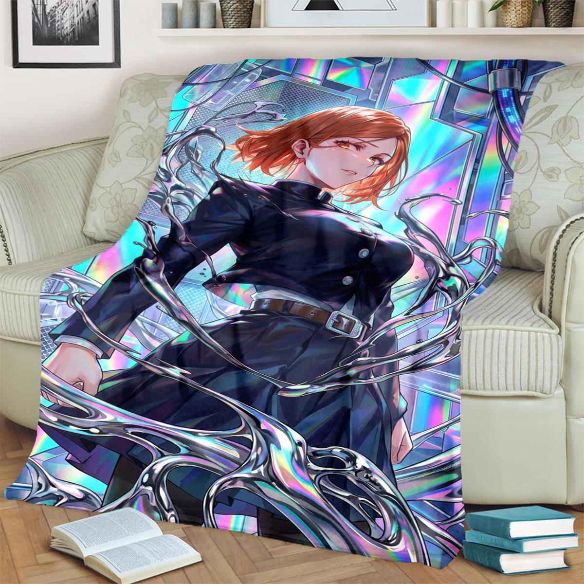 

Soft Warm Jujutsu Kaisen Flannel Blanket for Bedrooms, Sofas, Beds, Chairs, Picnics and Travel 75x90cm