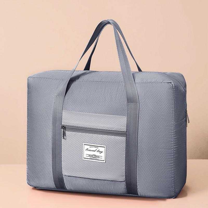 

Gena Diamond-Pattern Waterproof Travel Bag - Large, Foldable, Attachable to Trolley, Portable Storage серый