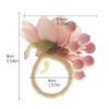 Artificial Flower Napkin Ring Rustic Floral Napkin Holder with Faux Berries Elegant Farmhouse Napkin Rings for Dining Table Decor Weddings