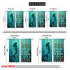 2pcs 2D Flat Printing Party Window Curtains Mermaid Ocean Mind Soul Polyester Without Electricity All Season Party & Holiday