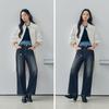 Semir Women's Fleece-Lined Vintage Wide-Leg Jeans