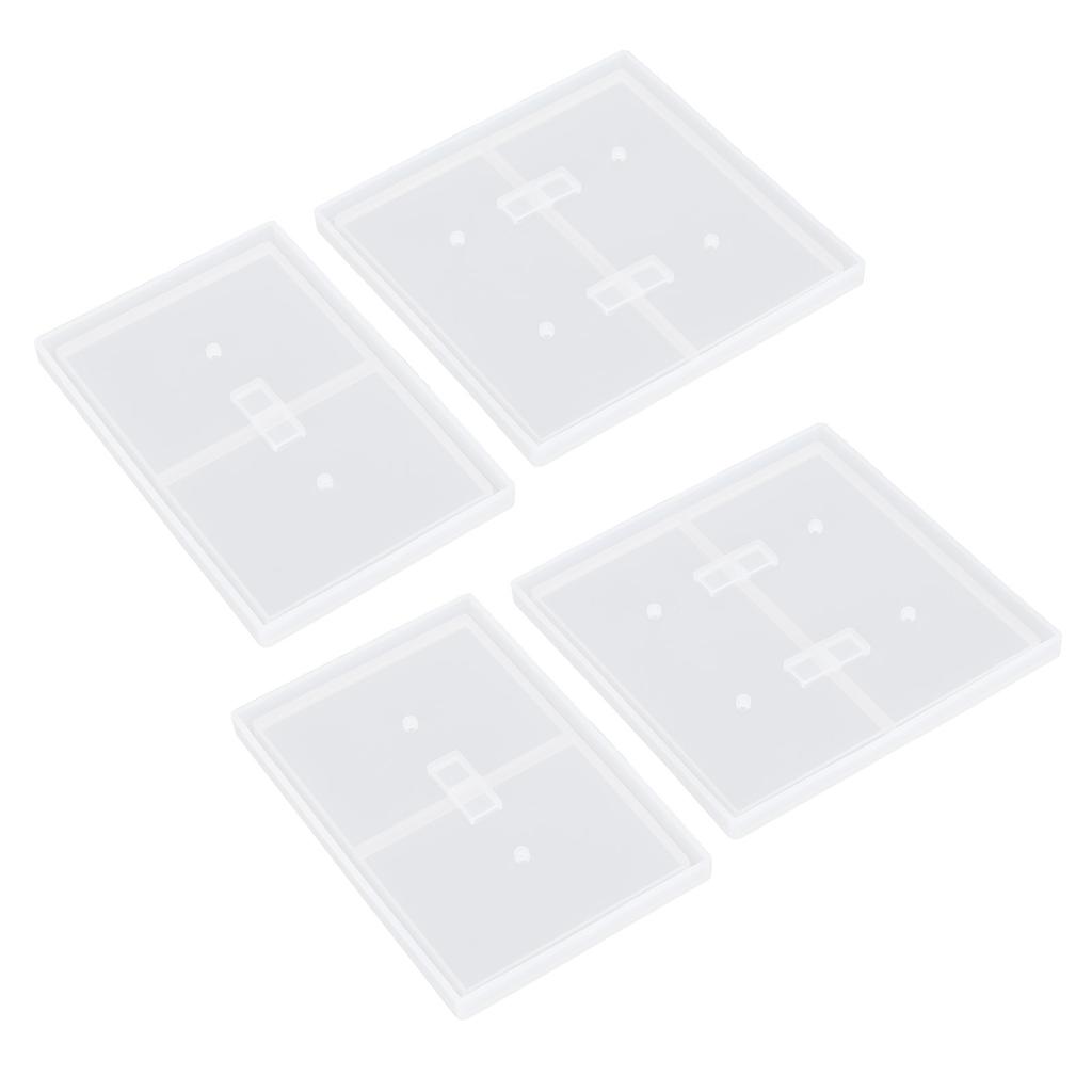 2 Set Epoxy Mold Resin Casting Silicone Double Hole Board Pendant Ornament DIY HandMade Craft