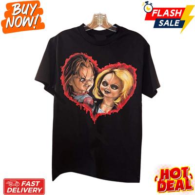 Koszulka inspirowana Chucky & Tiffany Fana Made Dziecięca Zabawa Halloween Horror Unisex T Koszulka Unisex