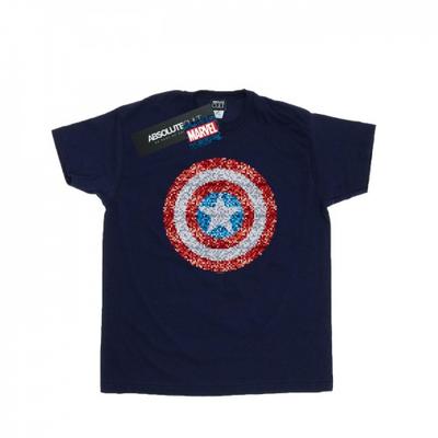 Girls Captain America Pixelated Shield Cotton T-Shirt