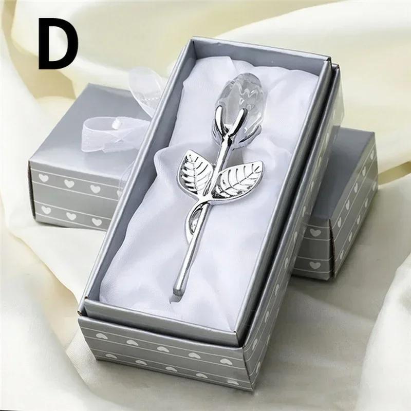 1 Pcs Crystal Rose Crafts Valentine's Day Small Gifts Crystal Rose Souvenirs Romantic Roses Ornaments