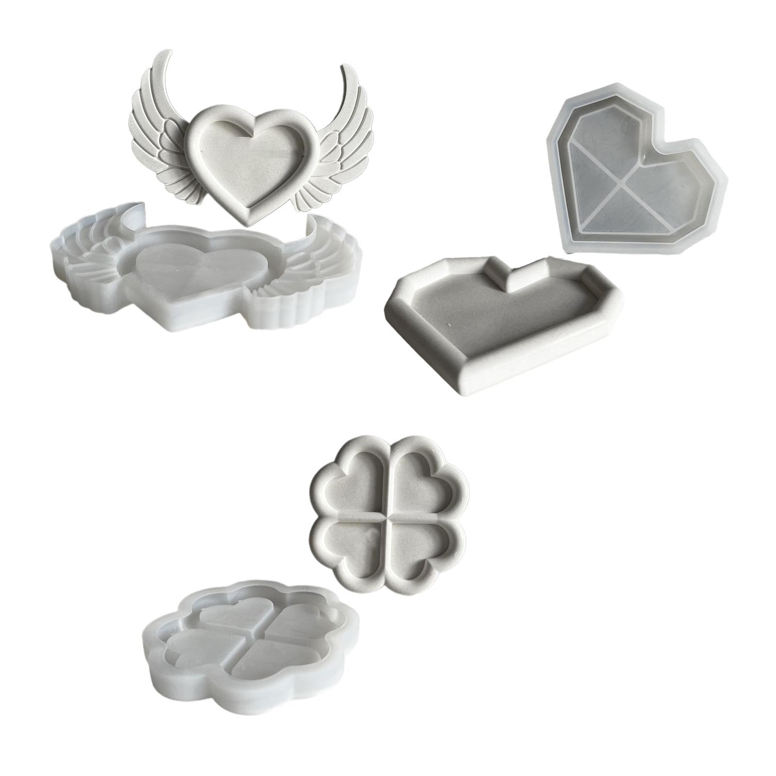 

Creative Silicone Display Tray Mold Silicone Casting Mold for Heart Clovers Shaped Trinkets Plates Home Decoration 1