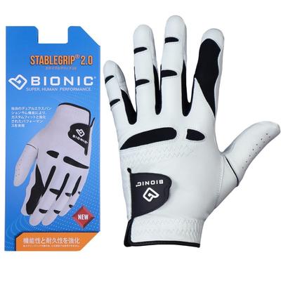 BIONIC Stable Grip Golf Size BIG180WH26 2.0 Gloves, 26, White,