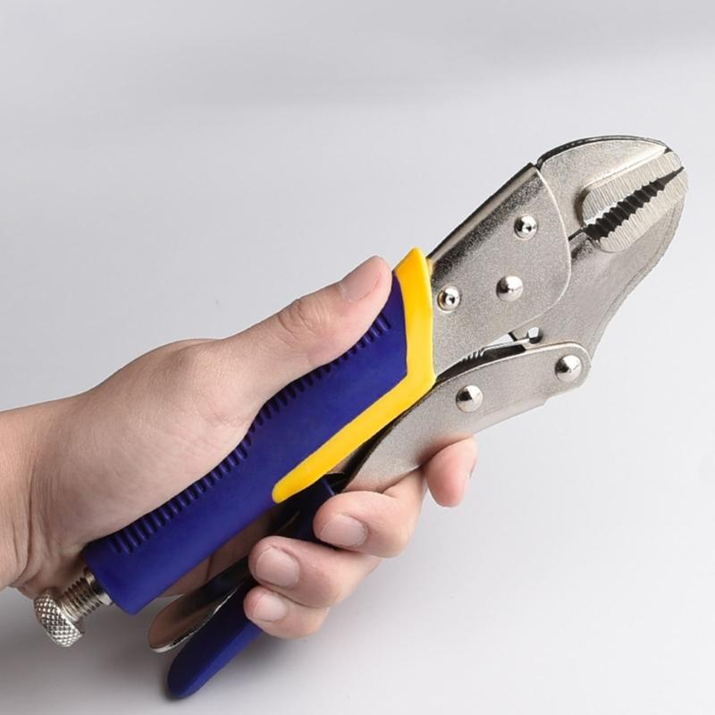 Industrial Grade C-Type Auto-Locking Pliers - Round Straight Pointed Jaw Quick-Sealing Fixing Pliers
