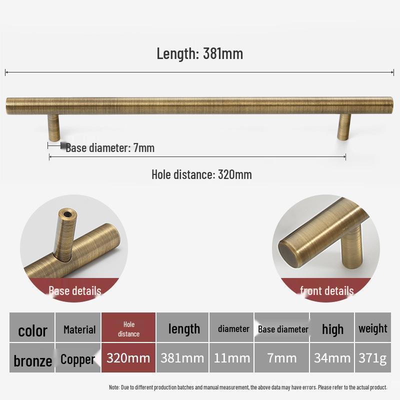 Bronze Brass Pull Handle: New Chinese Style Cabinet, Wardrobe & Drawer Retro Door Handle
